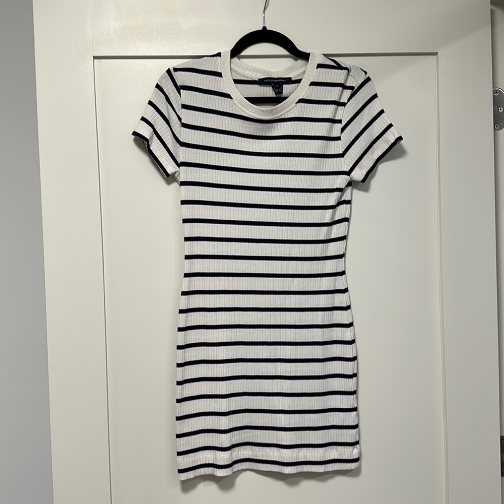 NWOT white and blue striped dress from French connection size M